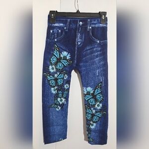 Women s  Blue Colorful Leggins Size S/M